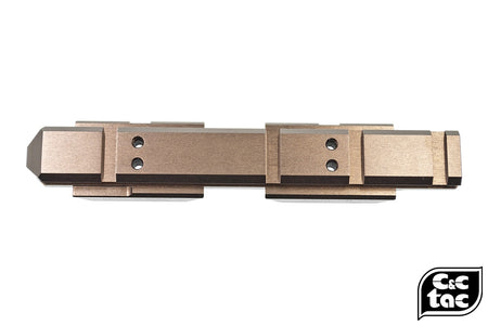 C&C Tac V3 .410 Riser Mount Low Profile Rail and Front Sight Mount Set for Airsoft 20mm Rail ( Brown ) ( CAG Style )