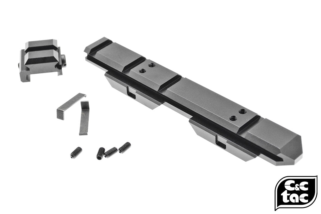 C&C Tac V3 .410 Riser Mount Low Profile Rail and Front Sight Mount Set for Airsoft 20mm Rail ( Black ) ( CAG Style )