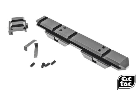 C&C Tac V3 .410 Riser Mount Low Profile Rail and Front Sight Mount Set for Airsoft 20mm Rail ( Black ) ( CAG Style )
