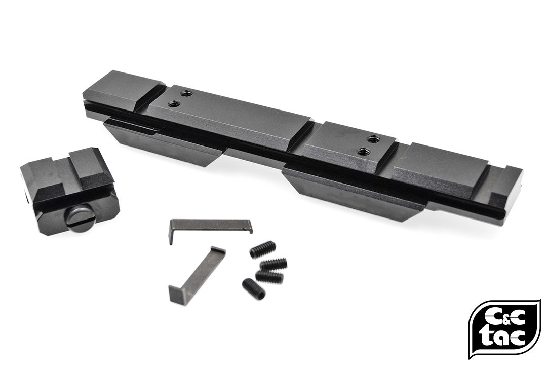 C&C Tac V3 .410 Riser Mount Low Profile Rail and Front Sight Mount Set for Airsoft 20mm Rail ( Black ) ( CAG Style )