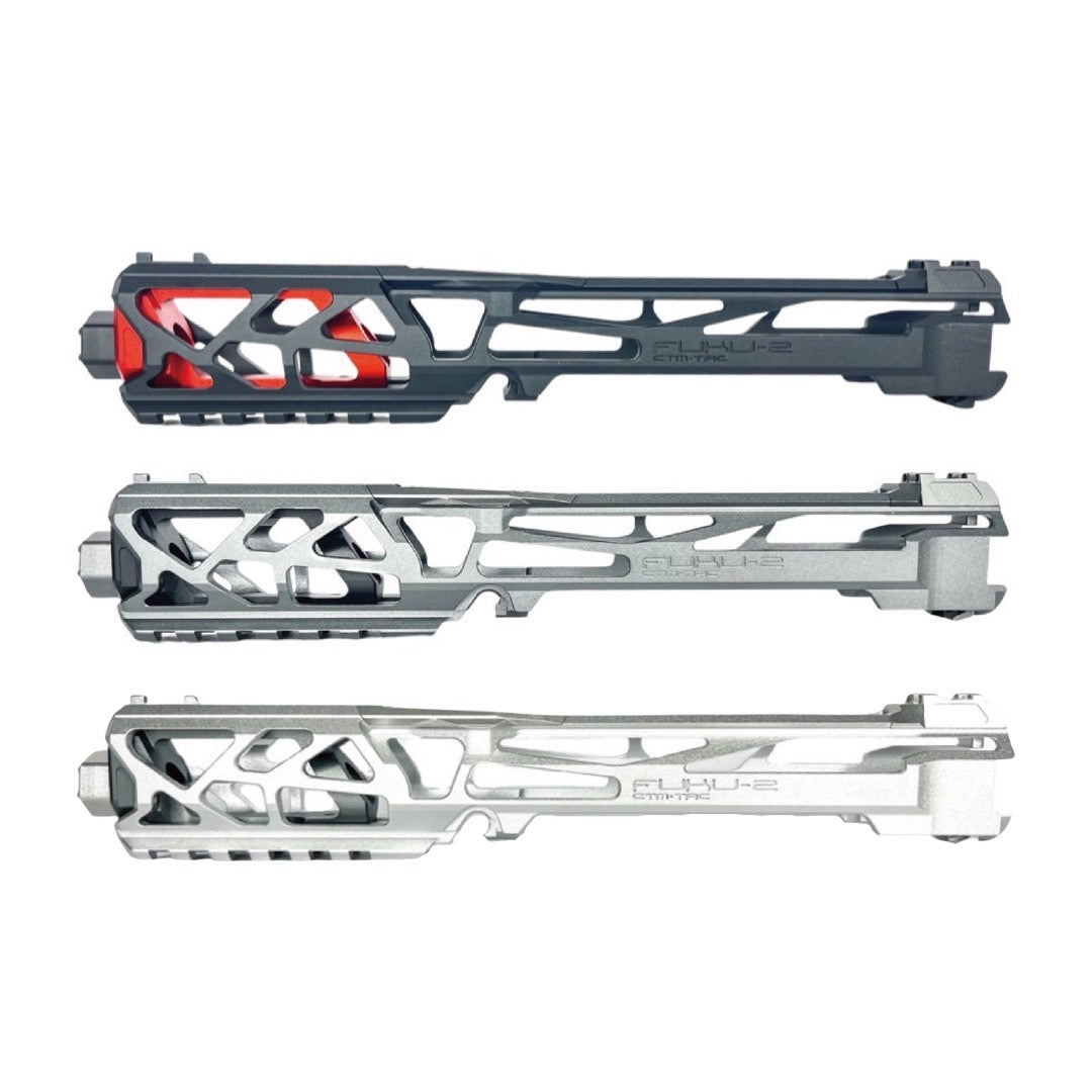 CTM TAC Fuku-2 CNC Aluminum Upper Set " SKELETON " Type for Action Army AAP01/C GBB Pistol Series ( AAP-01 / AAP-01C )-Grey