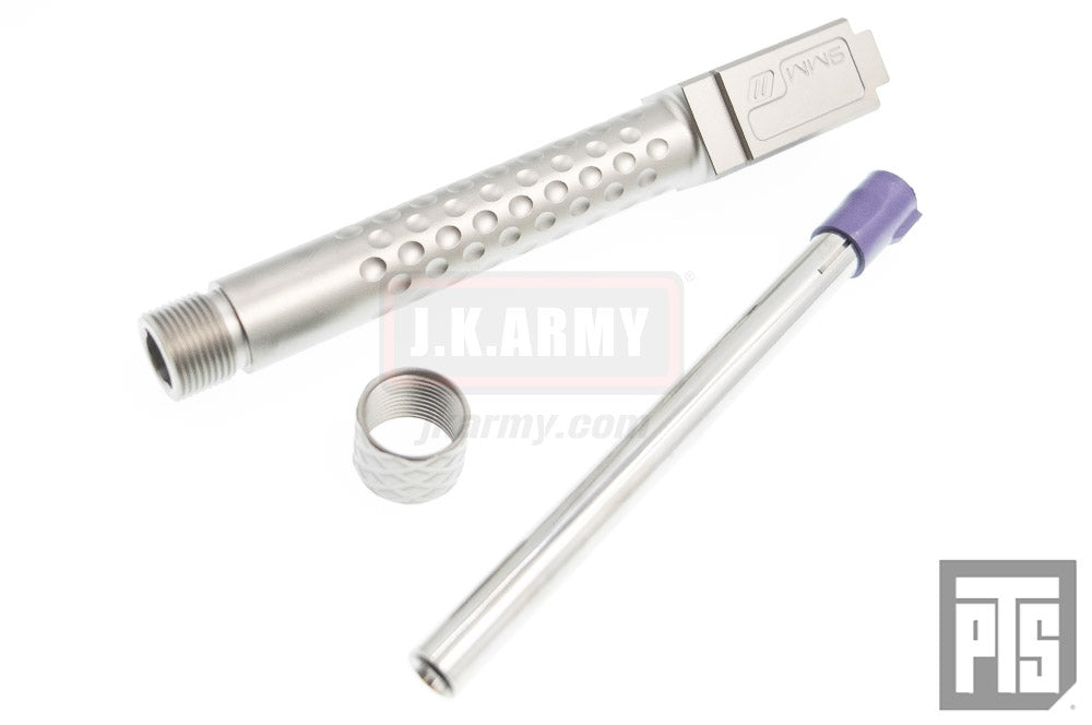 PTS ZEV TM G Model 17 Threaded Barrel with Nine Ball 108.5mm Inner Barrel Power Barrel Combo Set ( Laylax 6.00mm )-Gold