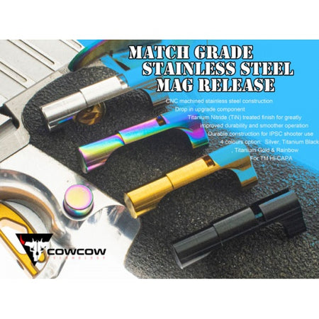 COW CNC Steel Match Grade Magazine Release For Marui TM Hi-Capa GBBP Series -Rainbow