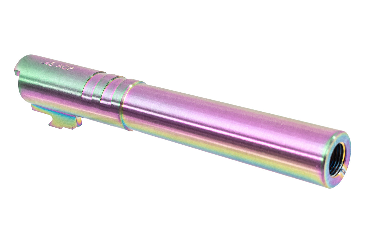 COW Stainless Steel .45 ACP Mark 5.1" 11mm CW Threaded Outer Barrel For Marui TM Hi-Capa 5.1 GBBP Series