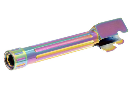 C&C Tac BKL Style Stainless Steel Threaded Outer Barrel 14mm CCW for TM G Model 17 - Chameleon ( Rainbow ) ( For Marui G17 ) ( BK List Style )