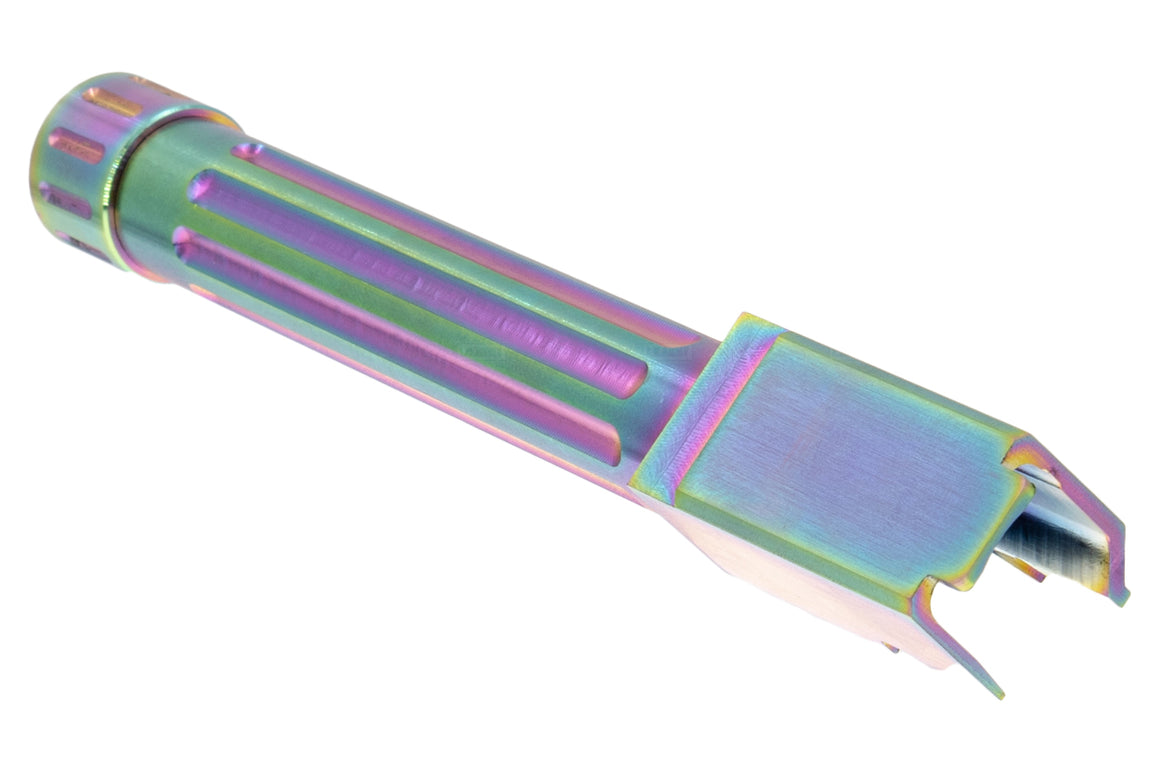 C&C Tac BKL Style Stainless Steel Threaded Outer Barrel 14mm CCW for TM G Model 17 - Chameleon ( Rainbow ) ( For Marui G17 ) ( BK List Style )