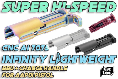 C&C AAP01 7075 Infinity Lightweight Blowback Unit BBU with Charge Handle for AAP01 GBB Pistol ( AAP-01 )-Red