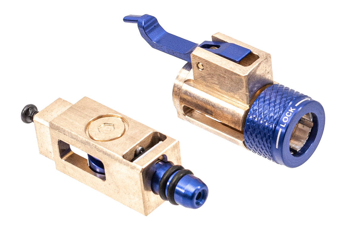 C&C BlueBrass Hop Up System For Marui TM MWS GBB ( Chamber Base and Adjuster Set ) ( CNC Brass & Aluminum )