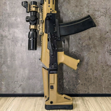 Bow Master GMF ACR Style Adjustable Folding Stock For GHK AK GBBR Series -Tan