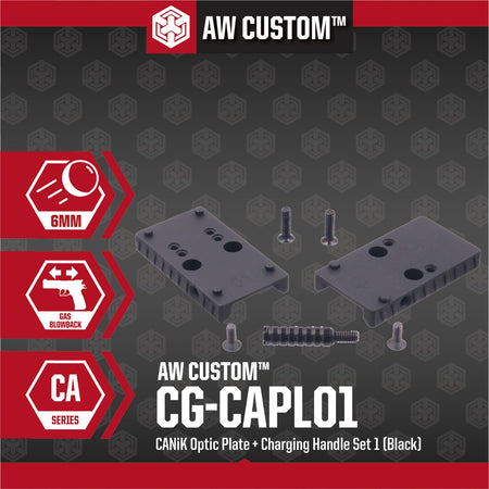 Cybergun CANiK TP9 Optic Plate & Charging Handle Set ( Black ) ( CG-CAPL01 )
