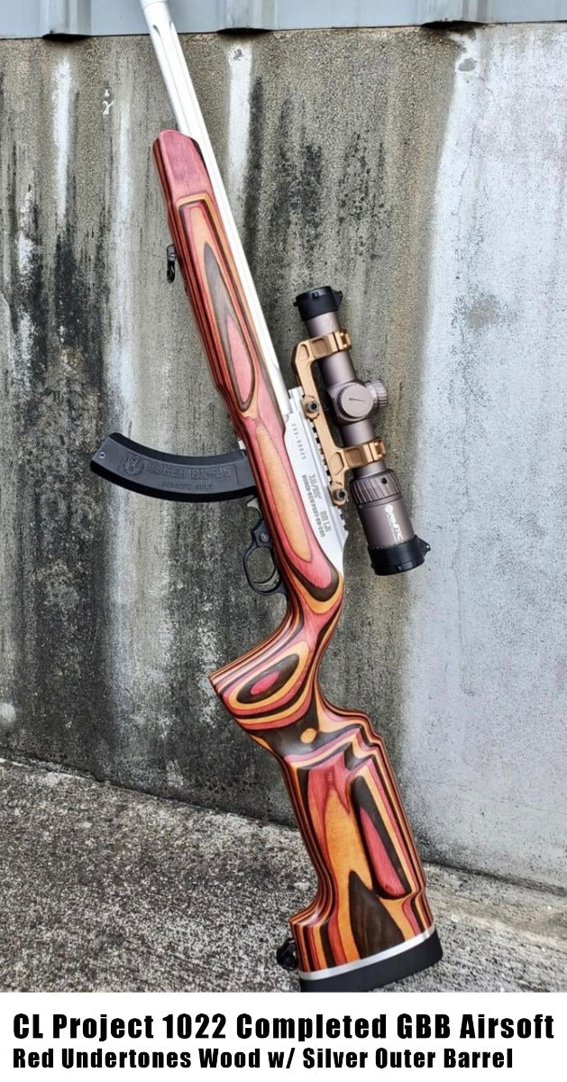 CL Project A+Studio 1022 Completed GBB Airsoft ( Custom Made Wood Stock ) ( KC-02 System )-Green Undertones Wood w/ Two Tone Outer Barrel