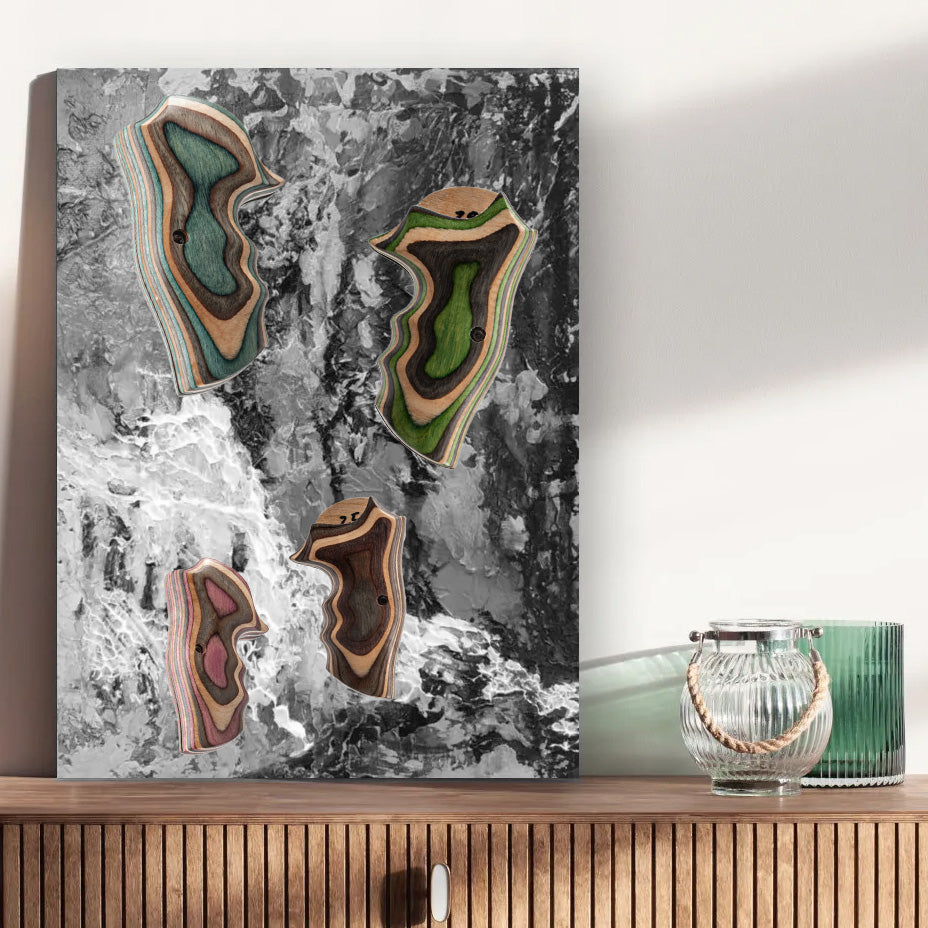 CL Project Laminated Wood Grip for ASG Dan Wesson Model 715 CO2 Revolver ( Limited Edition )-Green