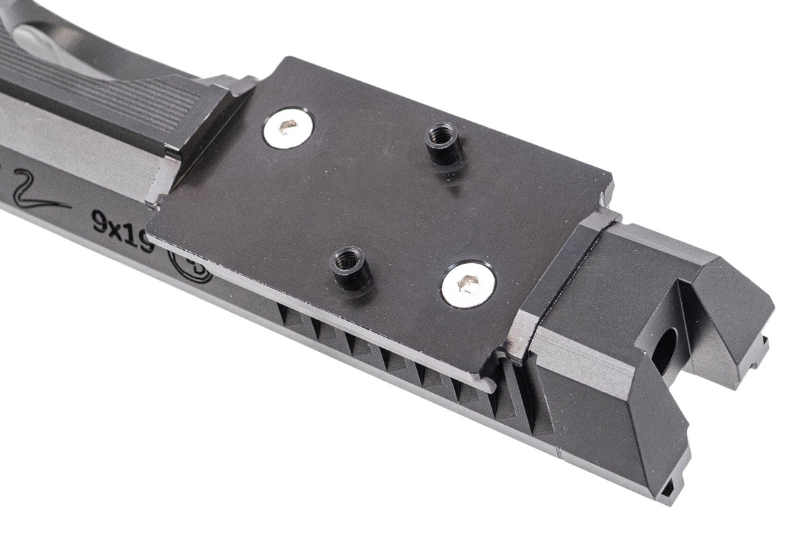 CL Project Custom Made CNC Aluminum Slide Low Profile w/ Optic Ready Cut For KJ ASG Licensed CZ Shadow 2 KP-15 GBB Pistol Airsoft ( Orange )-Black