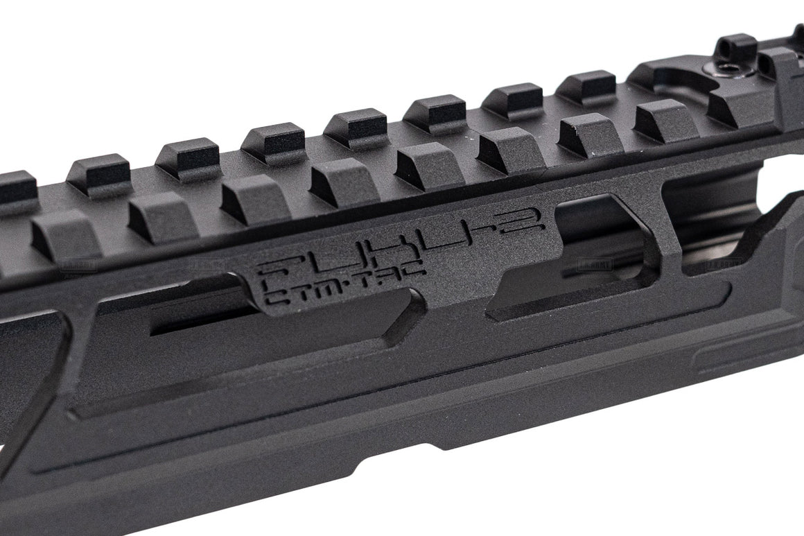 CTM TAC Fuku-2 CNC Aluminum Cut Out Upper Set Long Type for Action Army AAP01 GBB Pistol Series ( AAP-01 ) ( Black & Red )