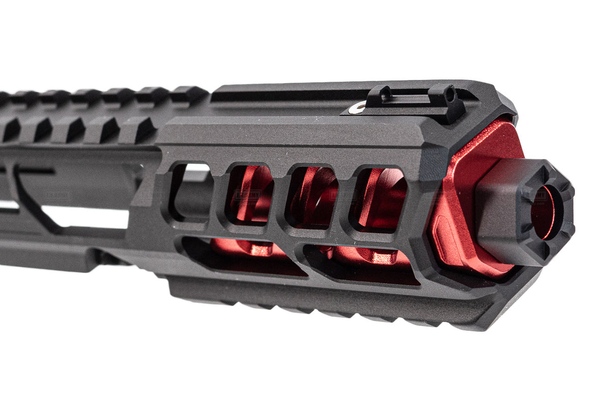 CTM TAC Fuku-2 CNC Aluminum Cut Out Upper Set Long Type for Action Army AAP01 GBB Pistol Series ( AAP-01 ) ( Black & Red )