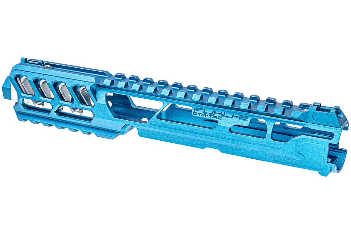 CTM TAC Fuku-2 CNC Aluminum Cut Out Upper Set Long Type for Action Army AAP01 GBB Pistol Series ( AAP-01 ) ( Blue )