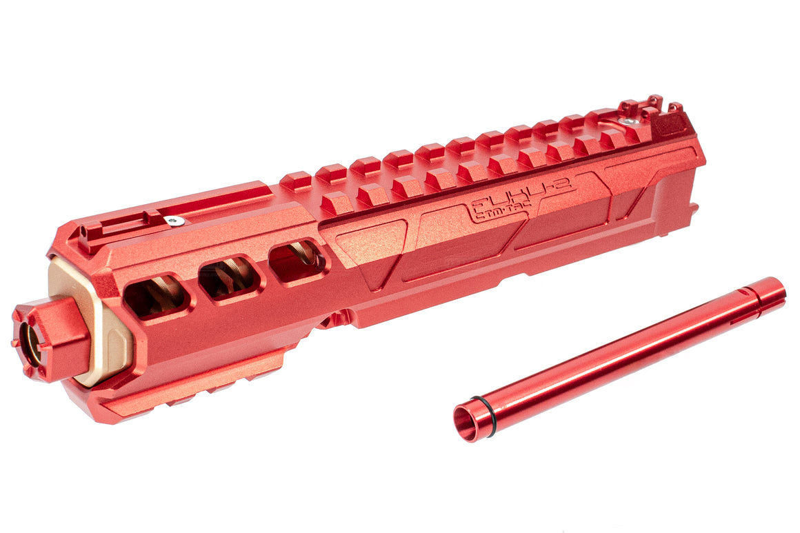 CTM TAC Fuku-2 CNC Aluminum General Upper Set Short Type for Action Army AAP01 GBB Pistol Series ( AAP-01 ) ( Red x Gold )