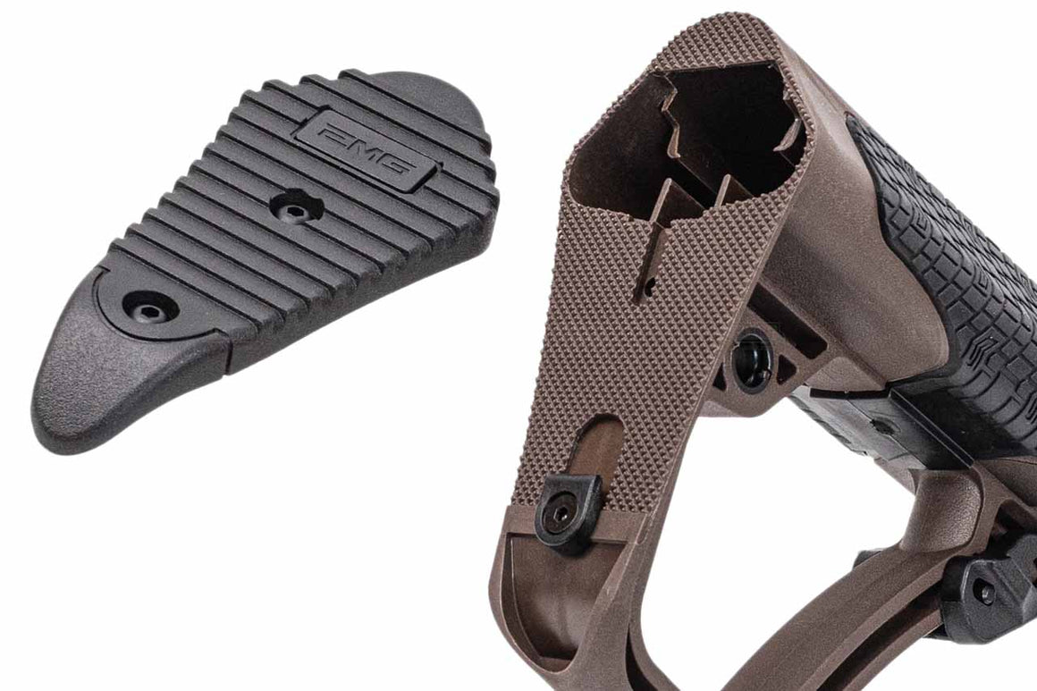 EMG ETA Retractable Battery Storage Stock with Buffer Tube For AR / M4 AEG Series -Brown
