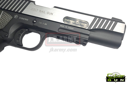 Cybergun COLT 1911 Rail Gun Dual Tone GBB Pistol Co2 Mag Version
