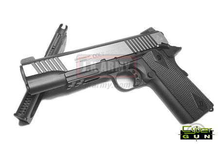 Cybergun COLT 1911 Rail Gun Dual Tone GBB Pistol Co2 Mag Version