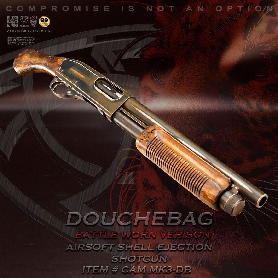 APS CAM870 Airsoft Shotgun MKIII Douchebag Battleworn ( CAM870 MK3 MKIII Design )