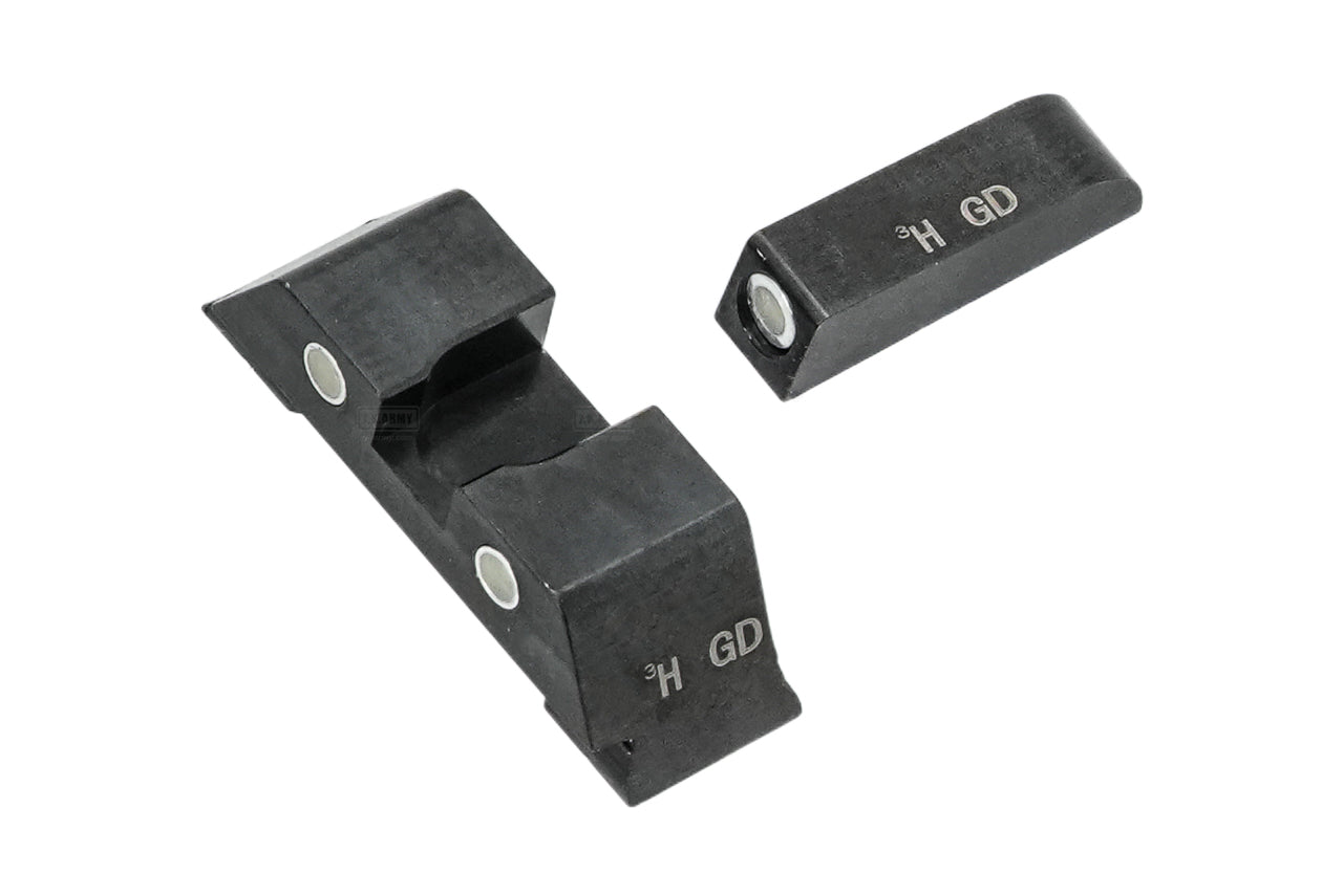 Detonator Steel TRI GL-01 Style Sight Set For Umarex GHK / VFC Glock GBBP Series ( 2025 Version )