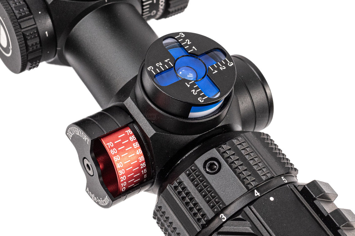 Discovery WG 1.2-6X24 IRAI Tactical Rifle Scope R&G Illuminated Hunting Sights With Bullet Wheel Angle Indicator Bubble Locator ( Black )