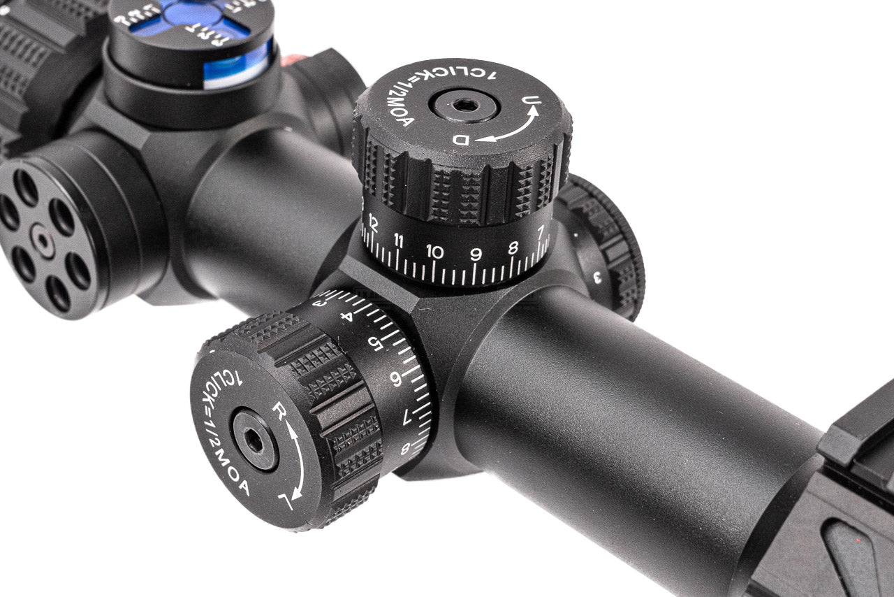 Discovery WG 1.2-6X24 IRAI Tactical Rifle Scope R&G Illuminated Hunting Sights With Bullet Wheel Angle Indicator Bubble Locator ( Black )