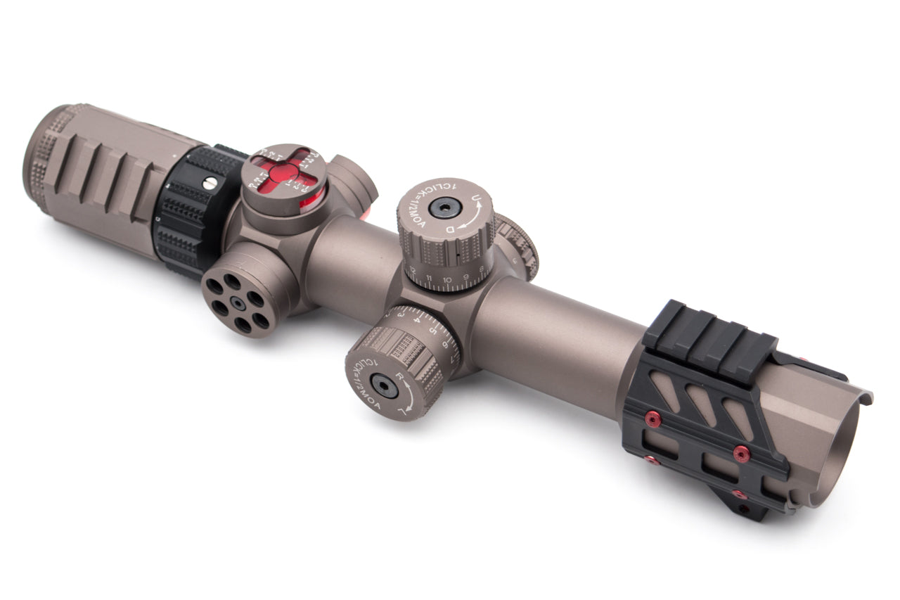 Discovery WG 1.2-6X24 IRAI Tactical Rifle Scope R&G Illuminated Hunting Sights With Bullet Wheel Angle Indicator Bubble Locator ( DE )