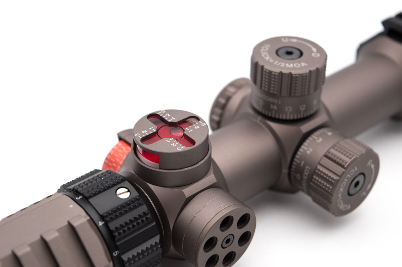 Discovery WG 1.2-6X24 IRAI Tactical Rifle Scope R&G Illuminated Hunting Sights With Bullet Wheel Angle Indicator Bubble Locator ( DE )