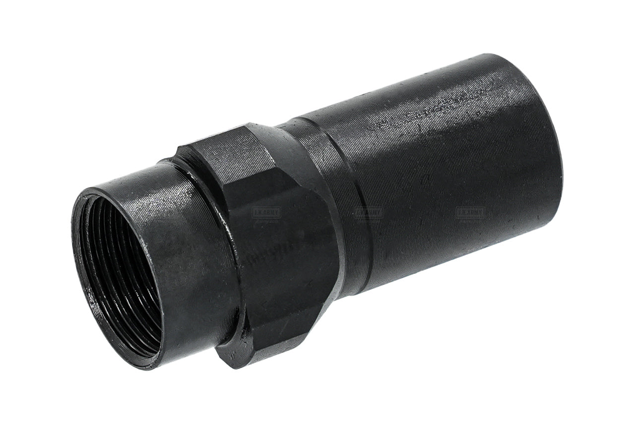 DYTAC Steel Tri-Lug 14mm CCW SMG Flash Hider For EMG NOVESKE N9 SPACE BABY 5.25" GBB