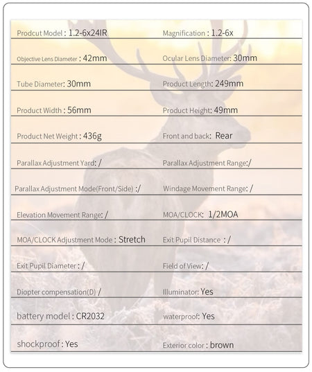 DISCOVERY T-EAGLE Optics ER 1.2-6X24 IR Rifle Scope ( Black )
