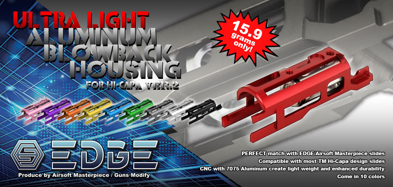 EDGE 15.9g Aluminum Blowback Housing BBU Ver.2 for Marui TM Hi-Capa 5.1 / 1911 GBBP Series-Green