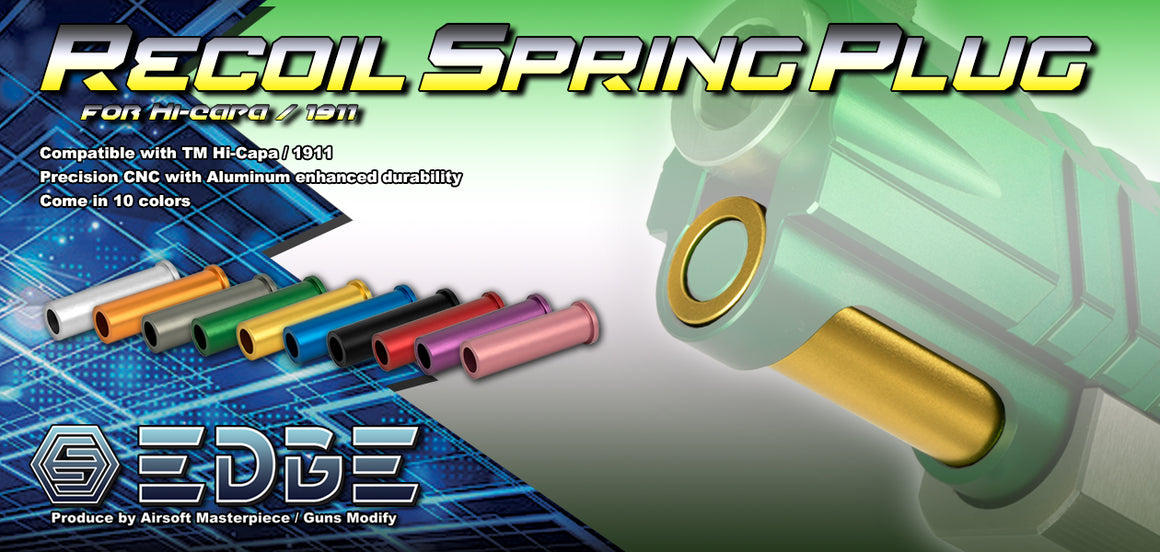 EDGE Recoil Spring Plug for Marui TM Hi-Capa 5.1 GBBP Series-Green
