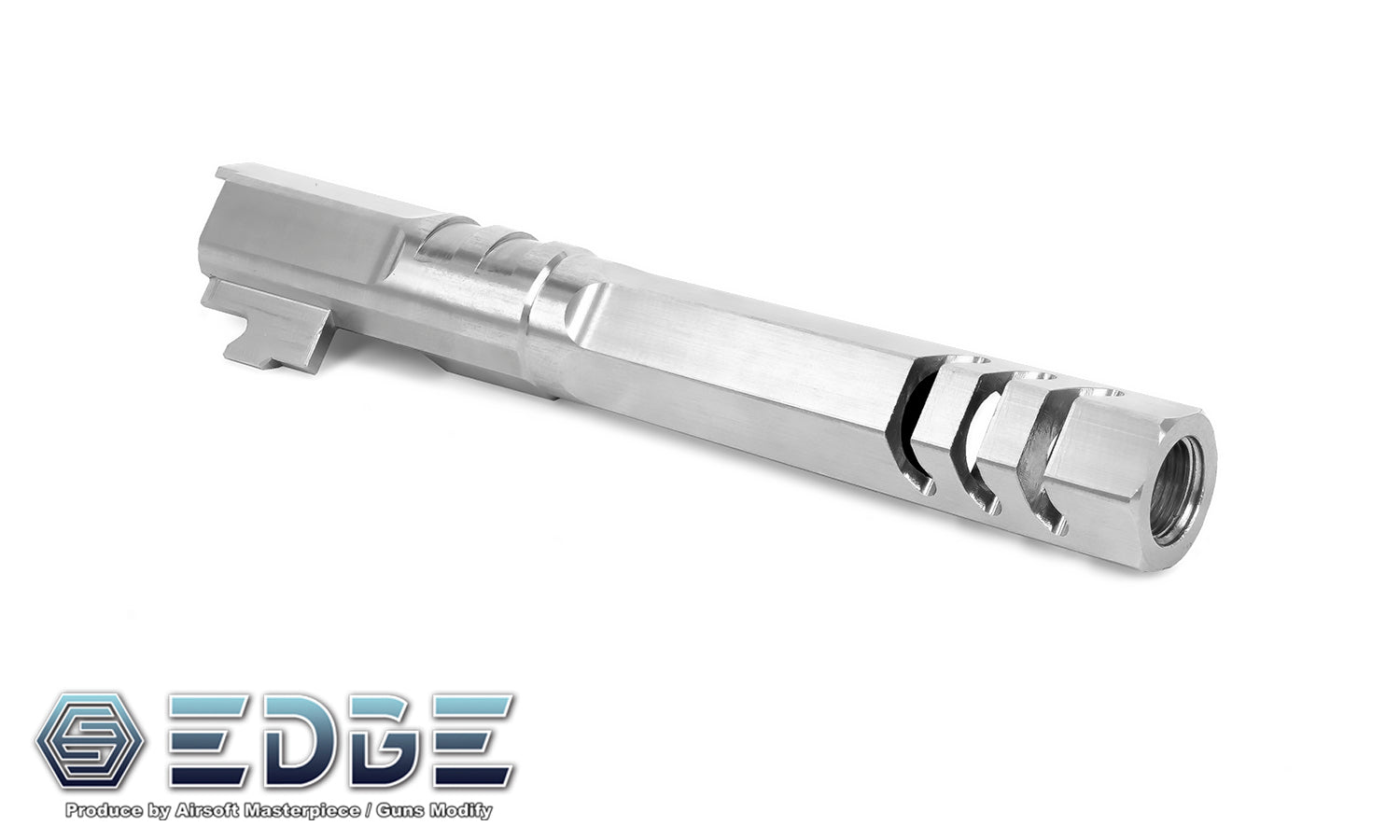 EDGE HEXA Stainless Steel Outer Barrel for Marui TM Hi-Capa 5.1 / 1911 GBBP Series-Silver