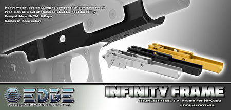 EDGE Infinity Stainless Steel Frame for Marui TM Hi-Capa GBBP Series-Gold
