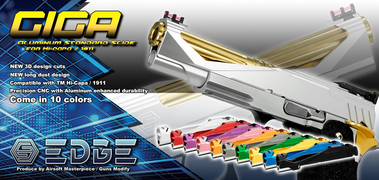 EDGE GIGA Aluminum Standard Slide for Marui TM Hi-Capa / 1911 GBBP Series-Green