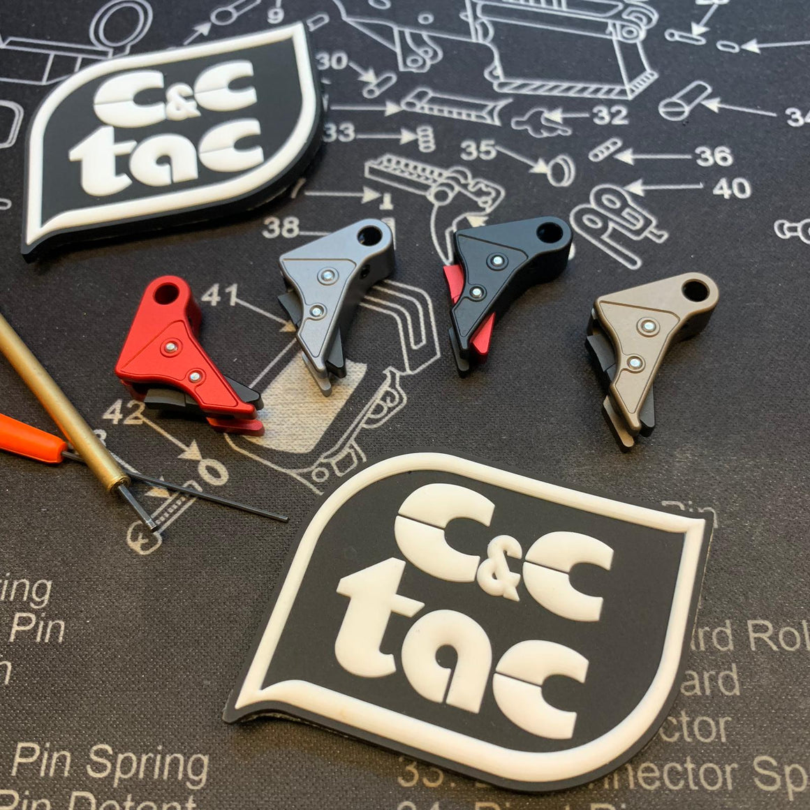 C&C Tac OP Style CNC Aluminum Trigger For Tokyo Marui G Series ( G Model )-DDC ( Desert Dirt Color )