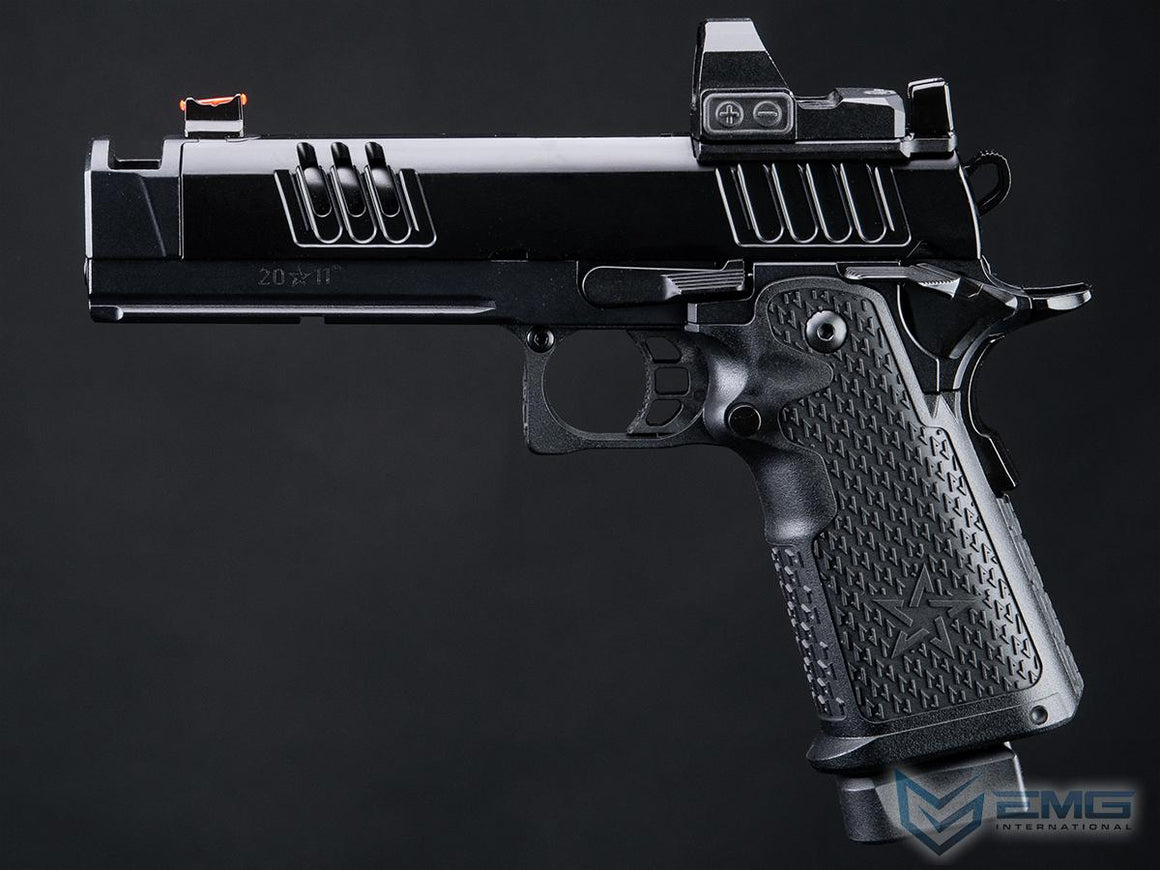 EMG Staccato Licensed XC 2011 CNC AI Slide Hi-Capa GBBP Gas Blowback Pistol Airsoft ( Model: VIP Grip / CNC / Green Gas )