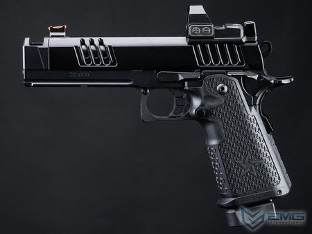 EMG Staccato Licensed XC 2011 CNC AI Slide Hi-Capa GBBP Gas Blowback Pistol Airsoft ( Model: VIP Grip / CNC / Green Gas )