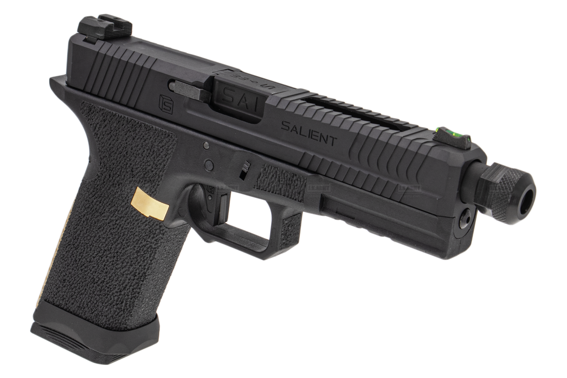 EMG SAI BLU Model 17 Standard GBB Pistol Airsoft ( Full Auto / Aluminum / Green Gas Type ) ( Black & Gold ) #SA-BL0150