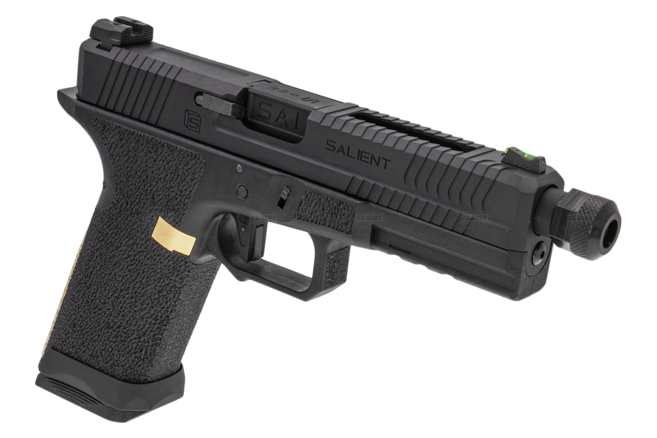 EMG SAI BLU Model 17 Standard GBB Pistol Airsoft ( Full Auto / Aluminum / Green Gas Type ) ( Black & Gold ) #SA-BL0150