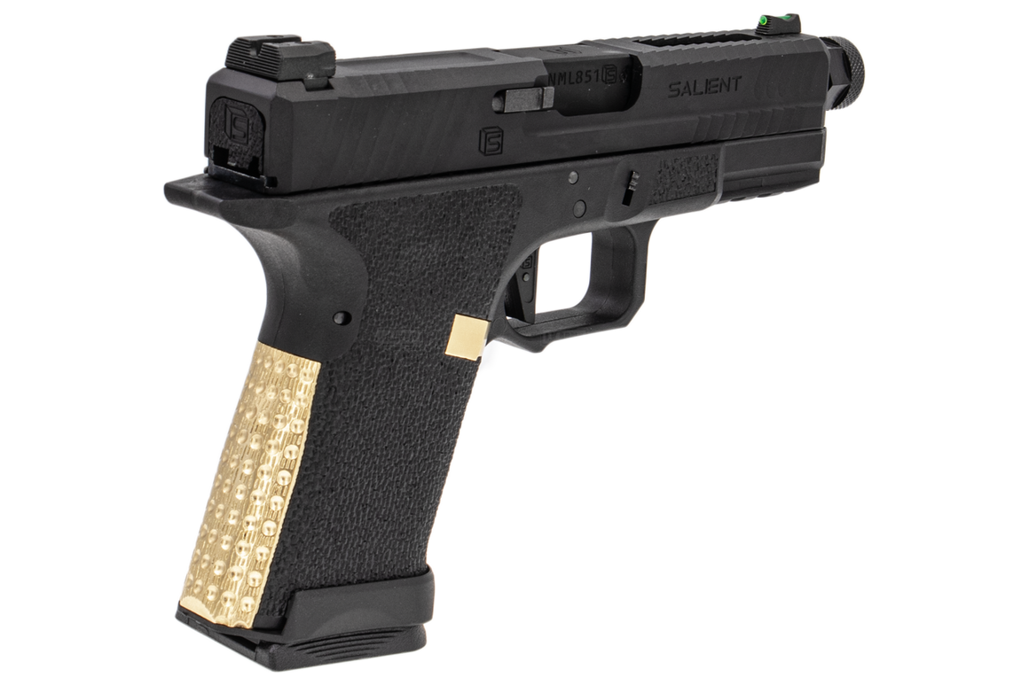 EMG SAI BLU Compact Model 19 GBB Pistol Airsoft ( Full Auto / Aluminum / Green Gas Type ) ( Black & Gold ) #SA-BL0250