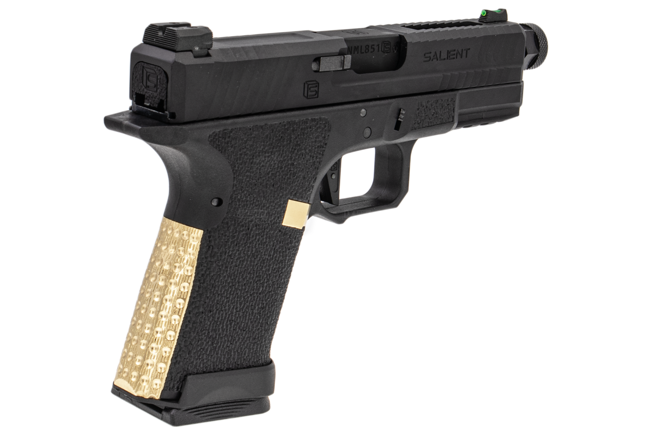 EMG SAI BLU Compact Model 19 GBB Pistol Airsoft ( Full Auto / Aluminum / Green Gas Type ) ( Black & Gold ) #SA-BL0250