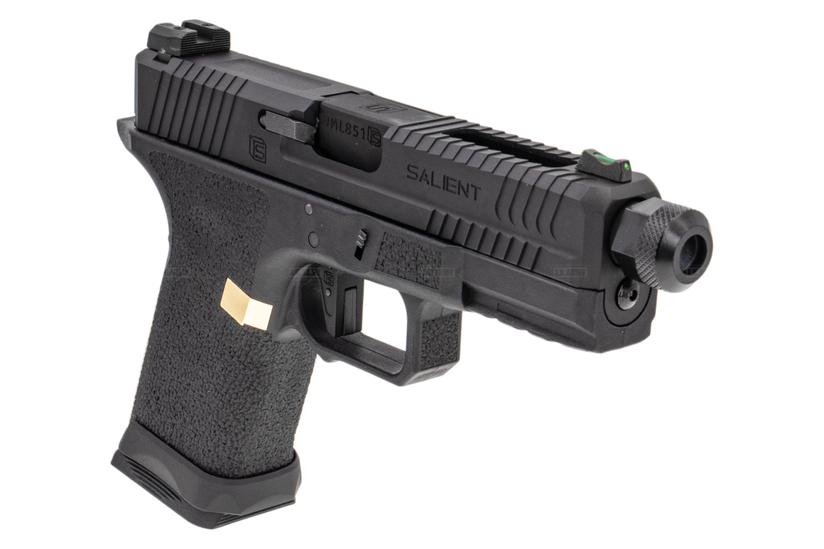 EMG SAI BLU Compact Model 19 GBB Pistol Airsoft ( Full Auto / Aluminum / Green Gas Type ) ( Black & Gold ) #SA-BL0250