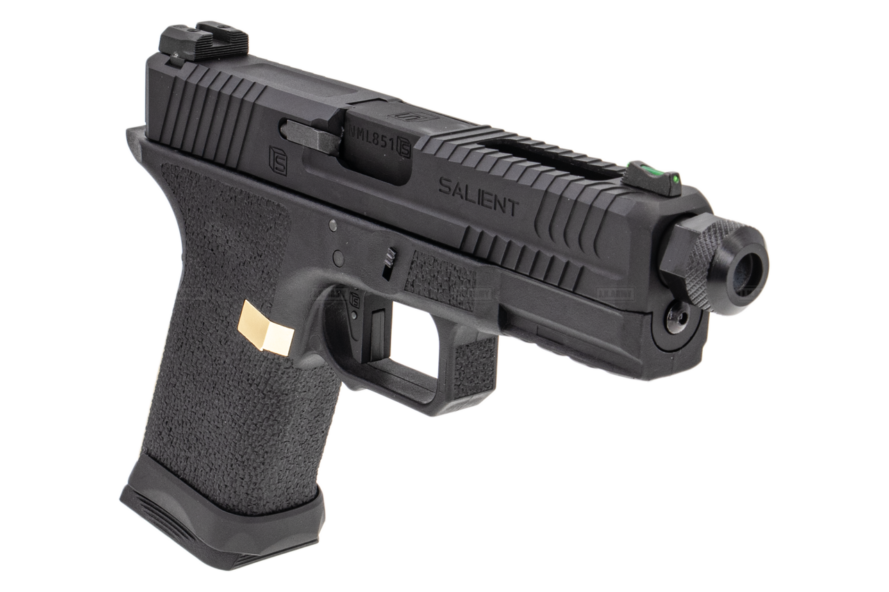 EMG SAI BLU Compact Model 19 GBB Pistol Airsoft ( Full Auto / Aluminum / Green Gas Type ) ( Black & Gold ) #SA-BL0250