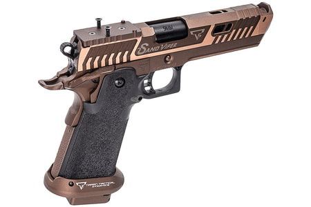 EMG TTI Licensed JW4 Sand Viper Hi-Capa GBB Pistol Airsoft ( by AW Custom / Semi-Auto / Full Auto / Gas / TT-SV0130 ) ( Licensed by Taran Tactical Innovations ) ( John Wick )