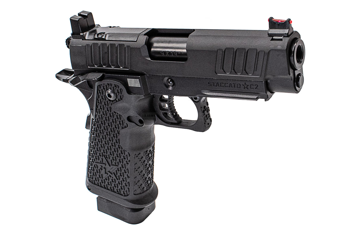 EMG Staccato Licensed C2 Compact 2011 CNC AI Slide Hi-Capa GBBP Gas Blowback Pistol Airsoft ( Model: VIP Grip / CNC / Green Gas )