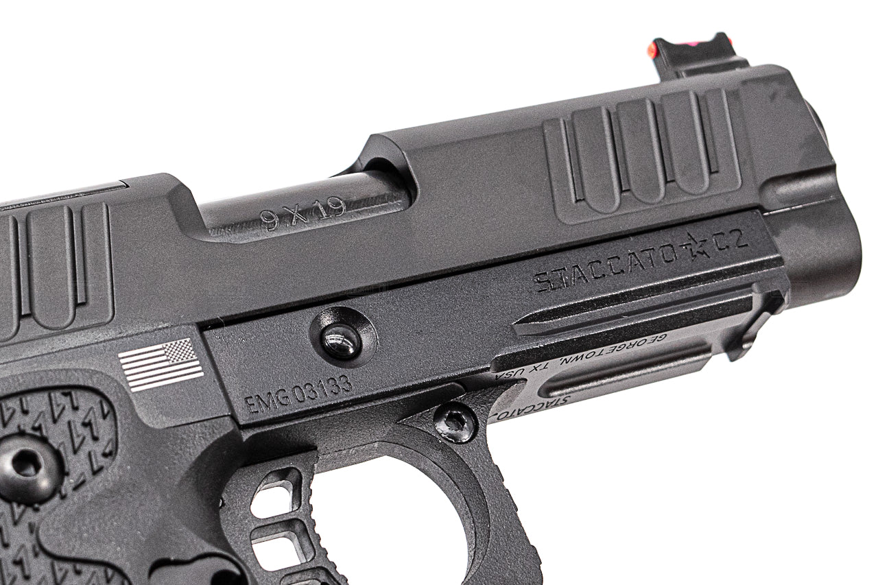 EMG Staccato Licensed C2 Compact 2011 CNC AI Slide Hi-Capa GBBP Gas Blowback Pistol Airsoft ( Model: VIP Grip / CNC / Green Gas )