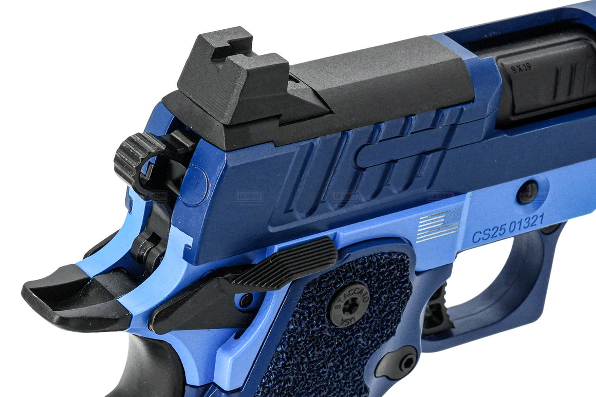 EMG Staccato Licensed CS 2011 Master Grip Hi-Capa GBB Pistol Airsoft ( by SAVIA ) ( Blue )